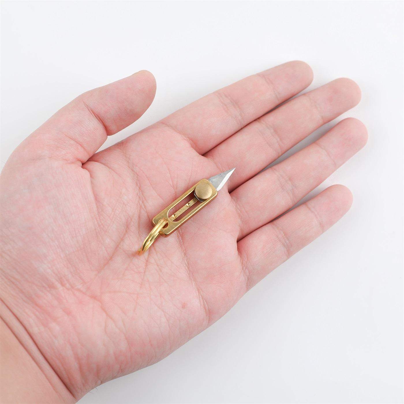 Sharp Keychain Maxery Brass Mini Knife Sharp Pocket Knife Keychain Pendant